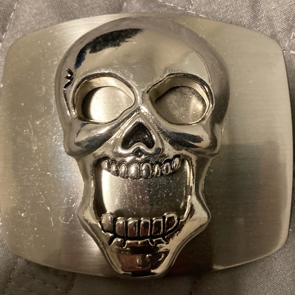 Silver Skull Belt Buckle